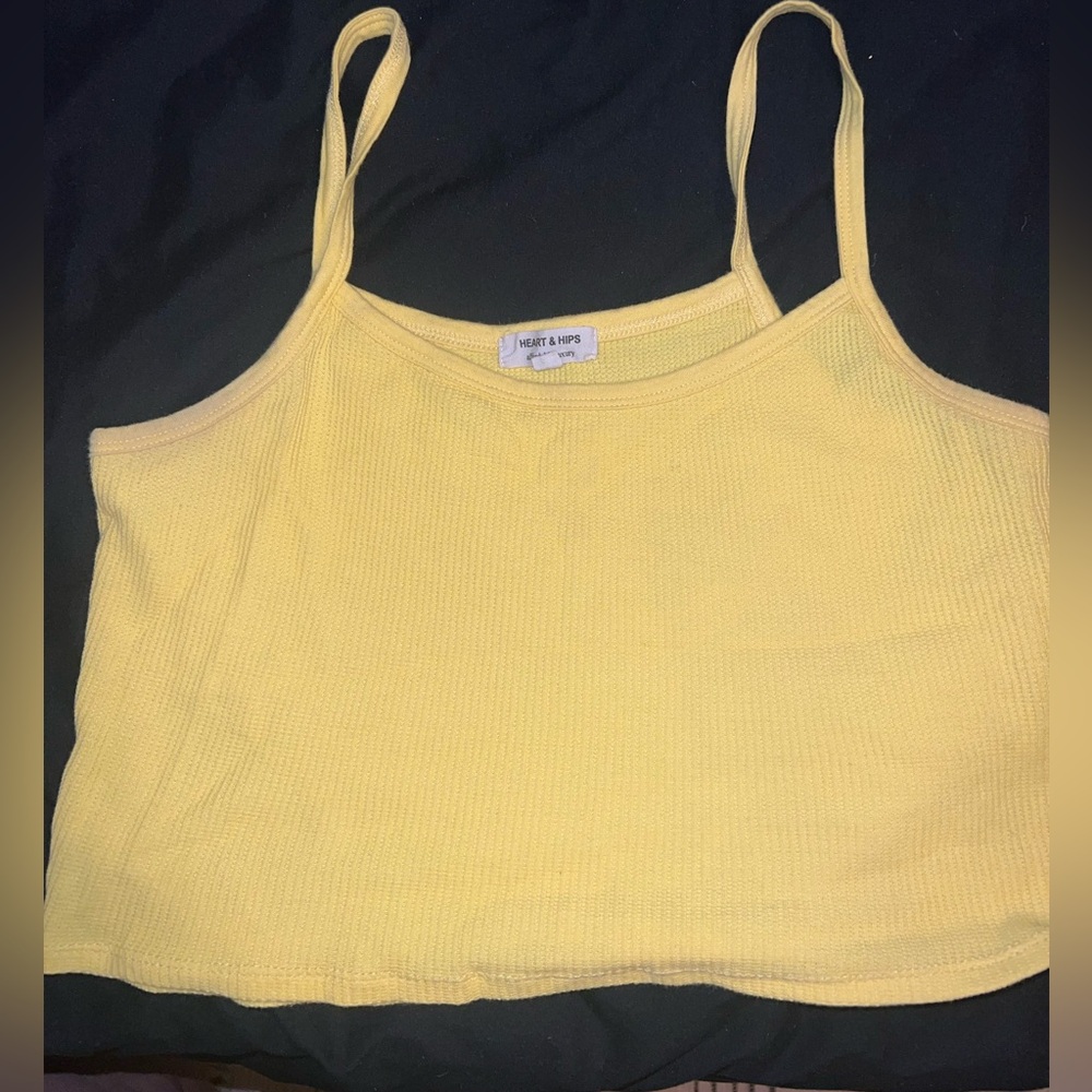 Heart & Hips Yellow Ribbed Crop Top